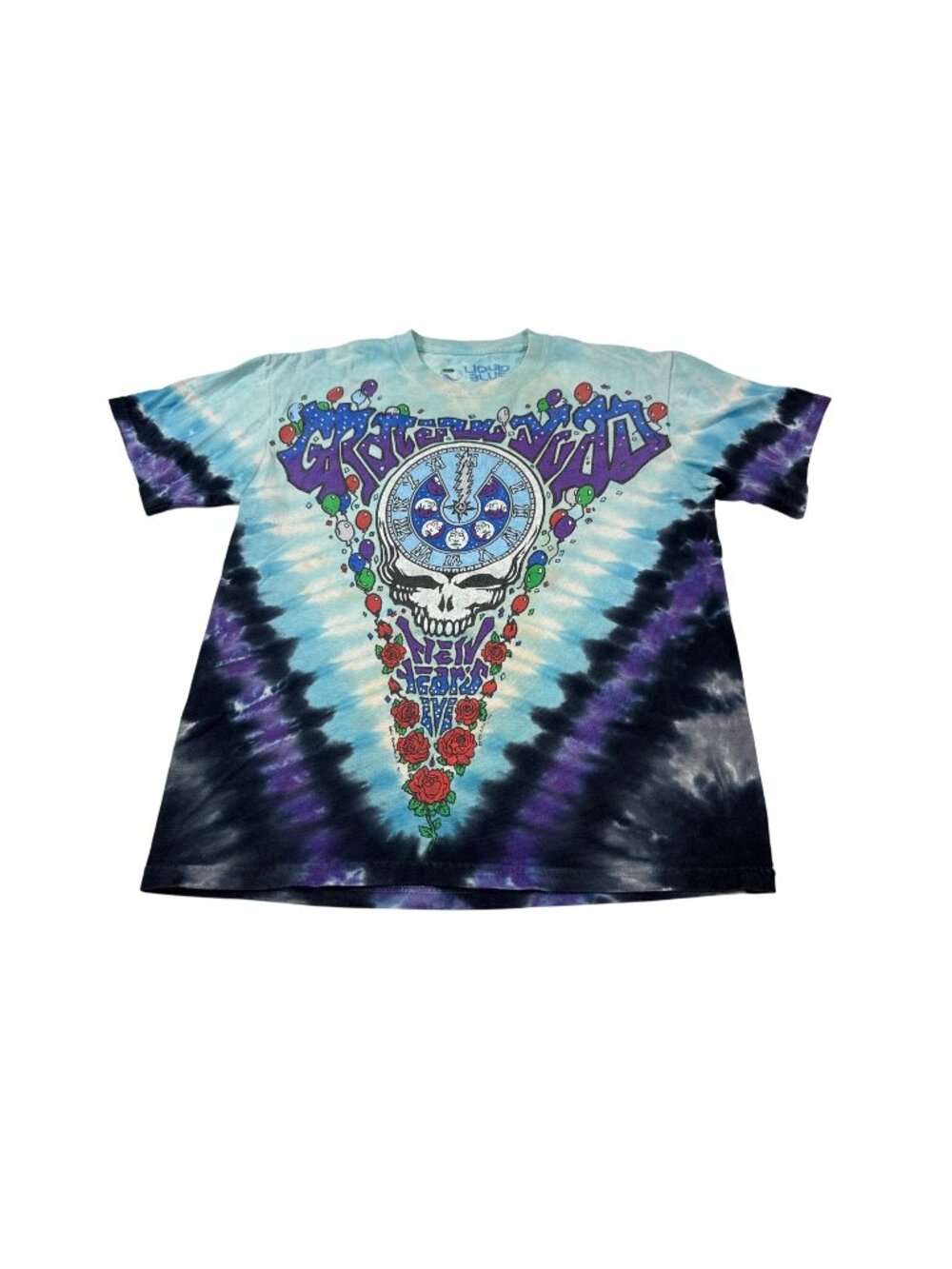 Grateful Dead Vintage Liquid Blue Tie-Dye Midnight Hour Shirt Adult Small (F967)